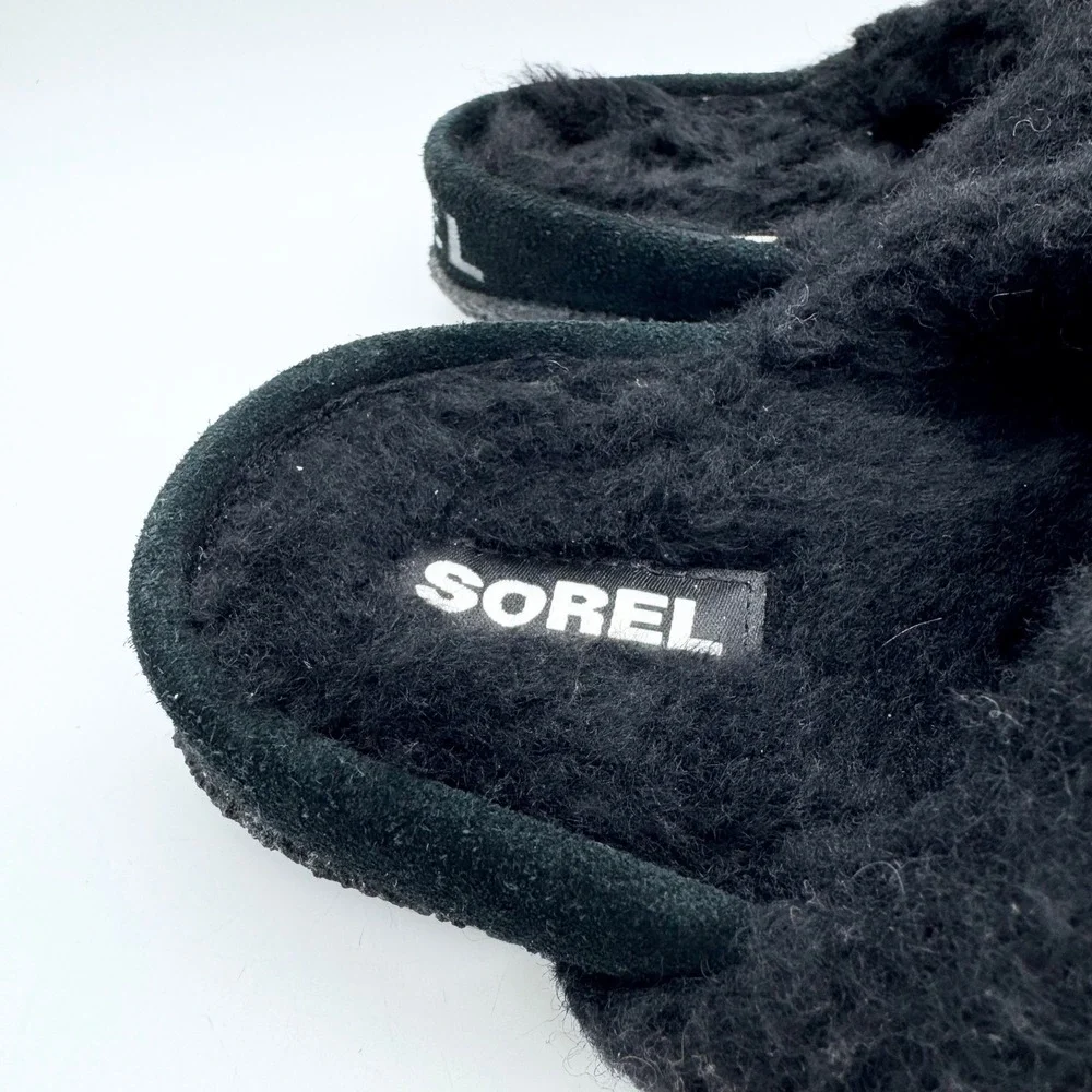Sorel Youth Nakiska Slide II Slipper Indoor & Outdoor Sea Salt/Black Size 3
